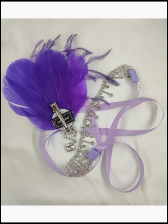Vintage Flapper Headpiece Feather Hair Clip Gatsby Costume Headband Tea Party